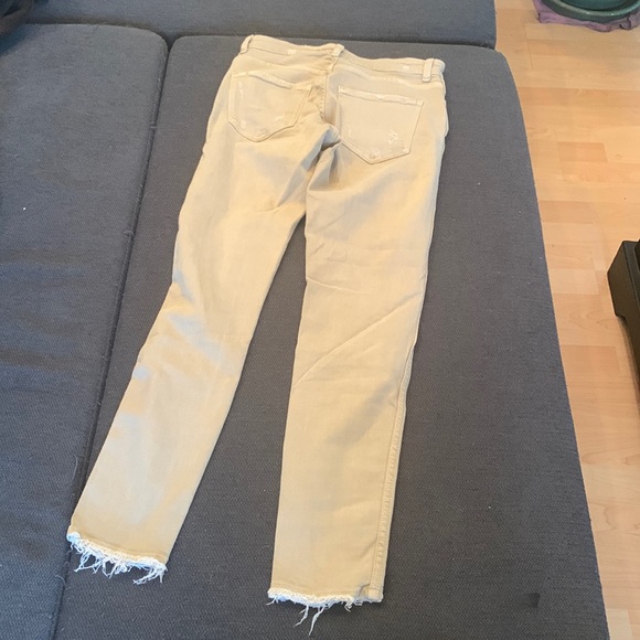 Zara Beige Distressed Denim - Picture 3 of 4